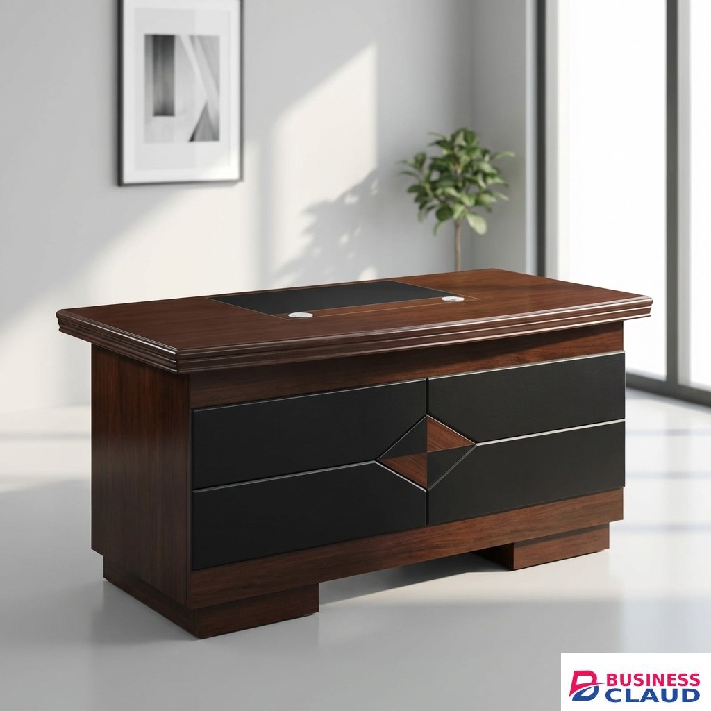 Executive Office Desk | 1.4m Mahogany Finish