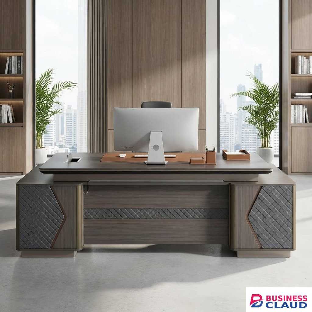 2.4M Executive L-Shaped Office Desk