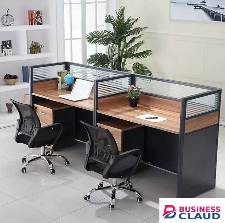2 way straight office working station
