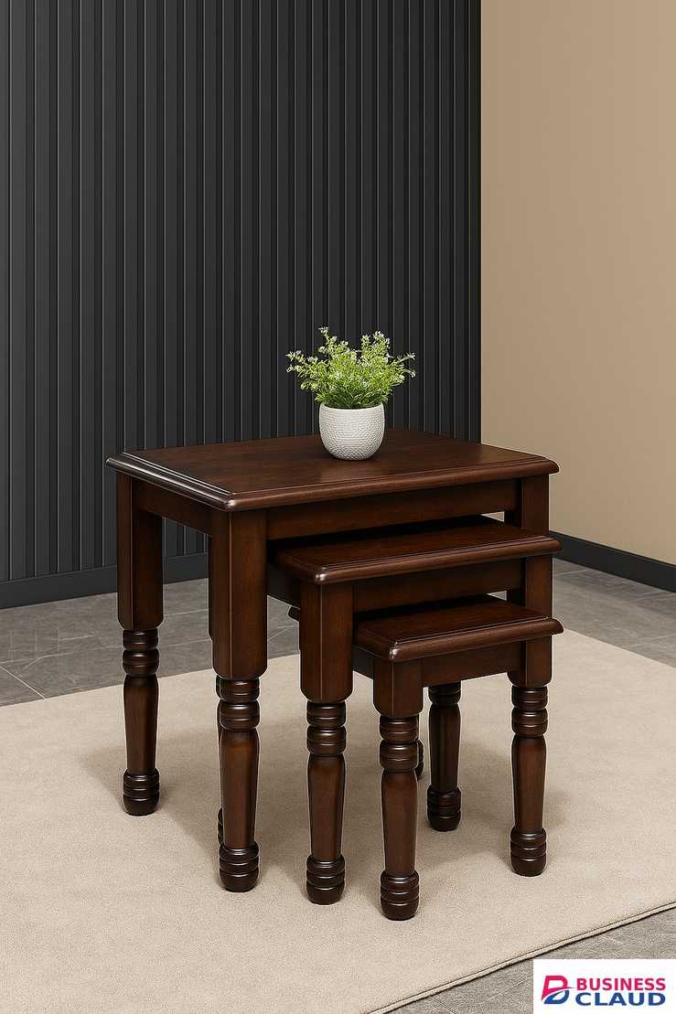 Classic Wooden Nesting Tables – Set of 3