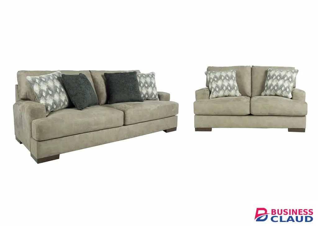 CARETTI 6 SEATER FABRIC SOFA SET WITH OTTOMAN 12398
