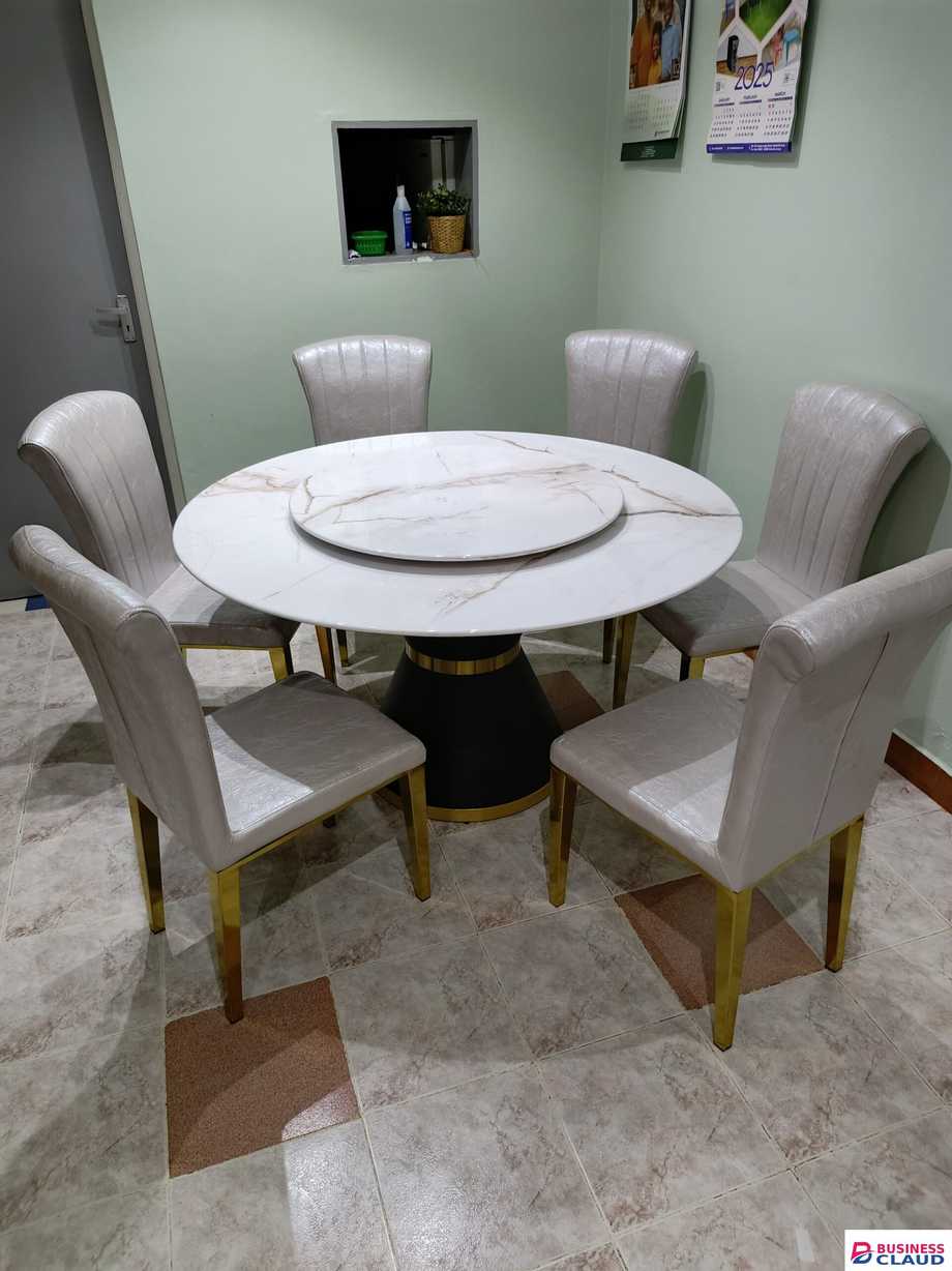 Round Marble Dining Table Set