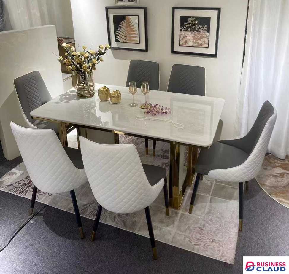 White Marble Dining Table Set