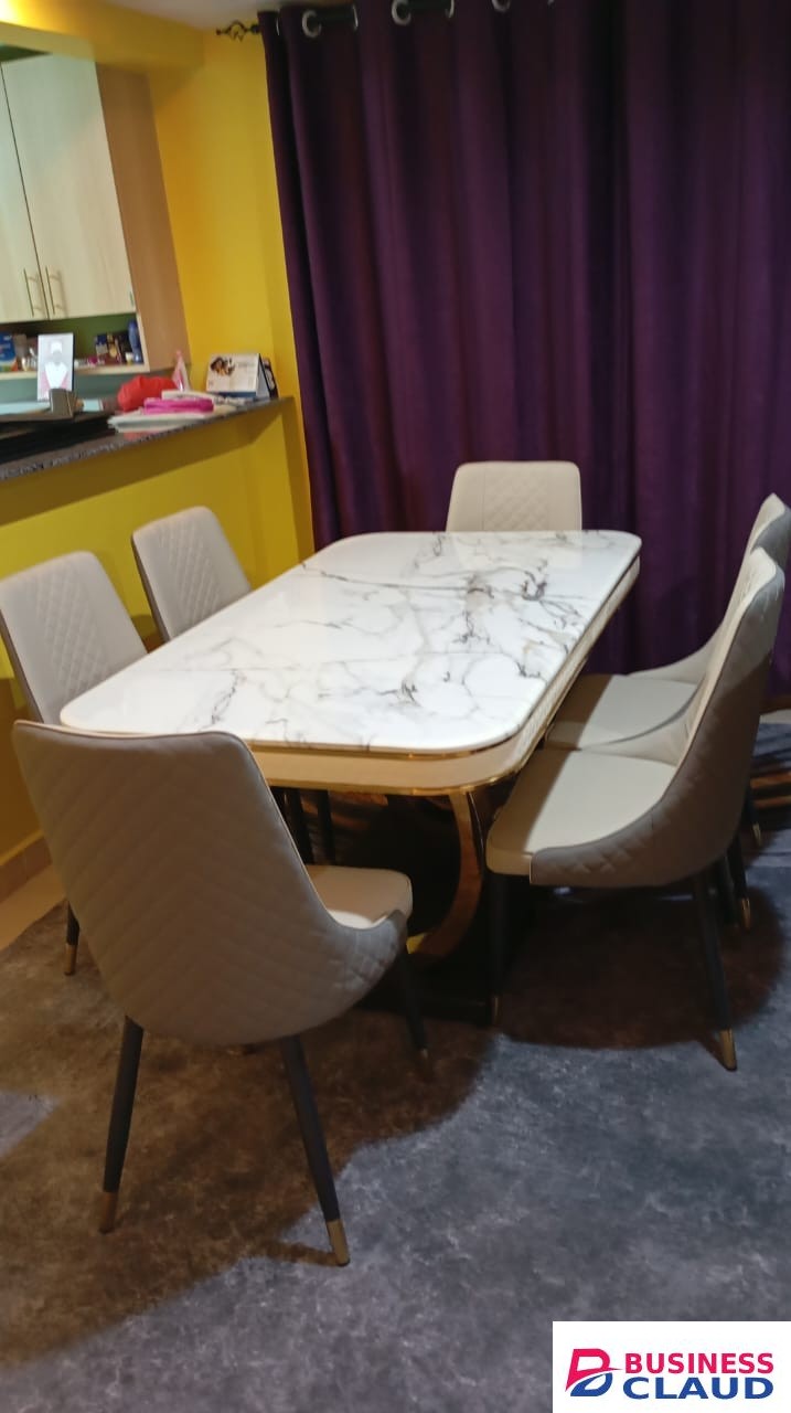 Luxury 6-Seater Marble Top Dining Set
