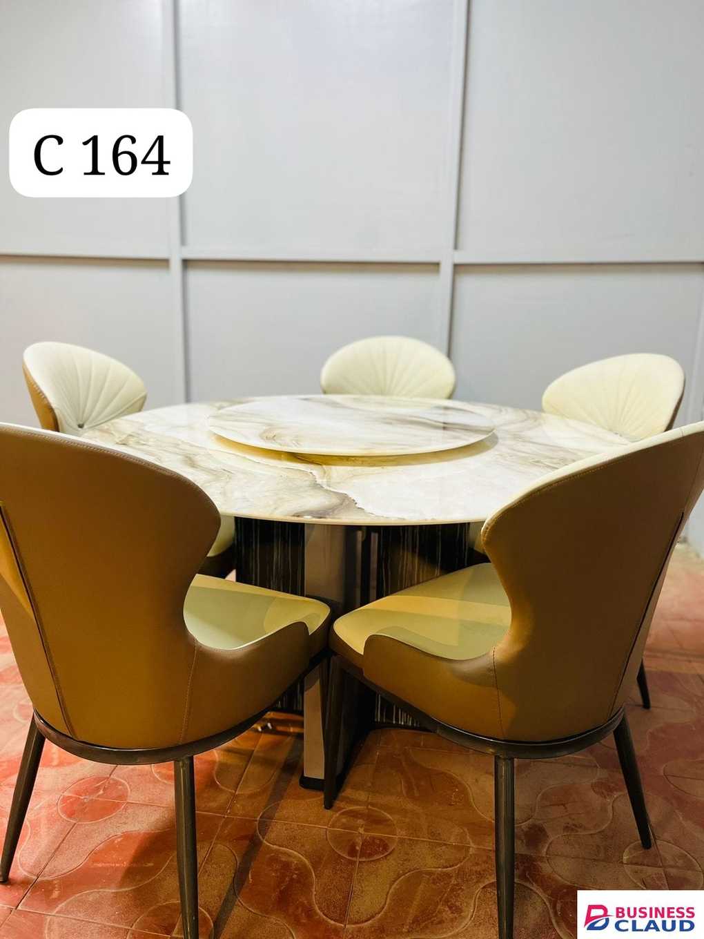 Round Rotating Dining Table Set