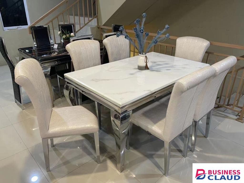 Six Seater Marble Dining Set