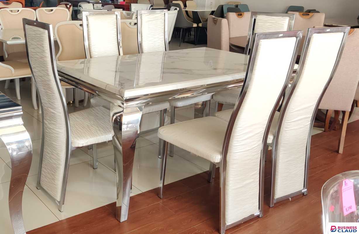 White Marble Dining Set