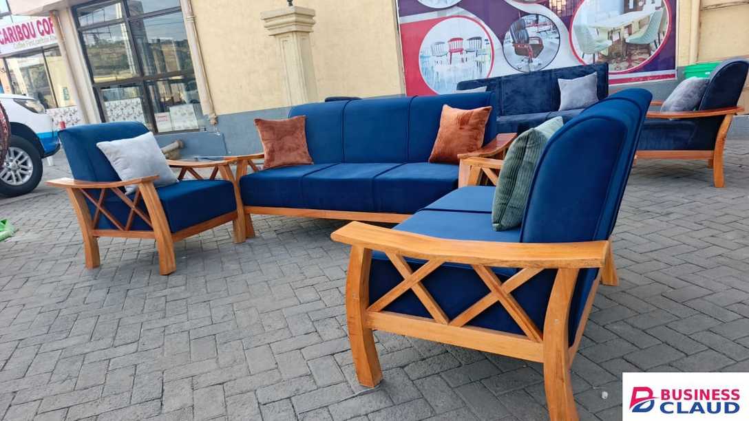 6 Seater Mahogany Sofa