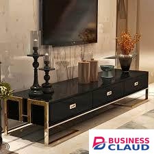 Metallic Frame Wooden TV Cabinet