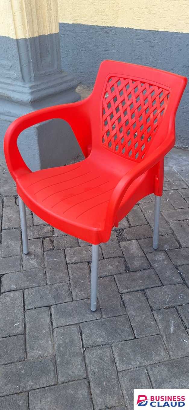 Red Outdoor Chair with Arms