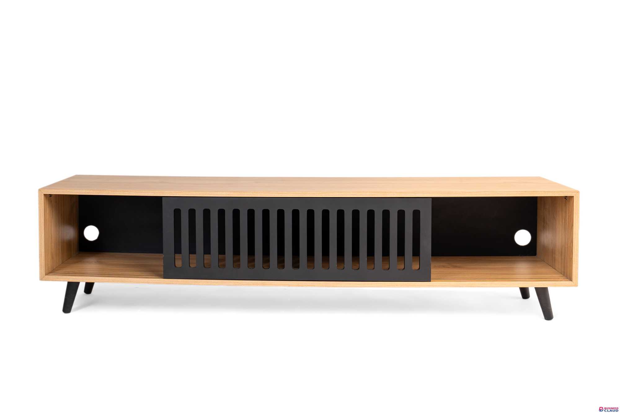Poa Tv Stand - Walnut & Black