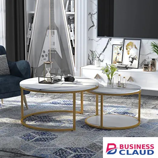 Marble round coffee table