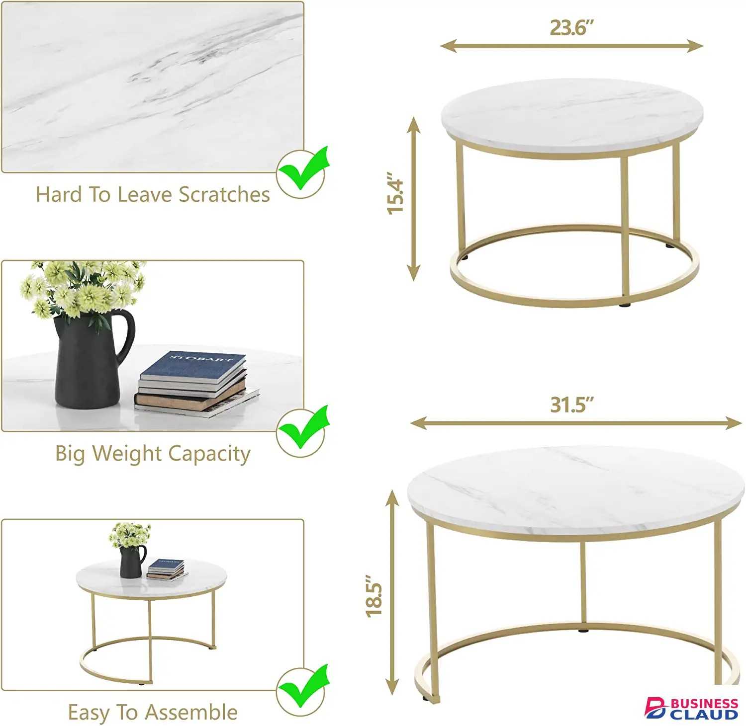 Pair marble tables
