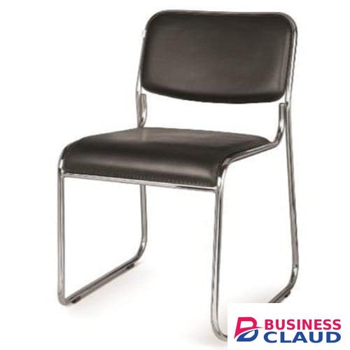 Chrome visitor's seat| sizable reception seat