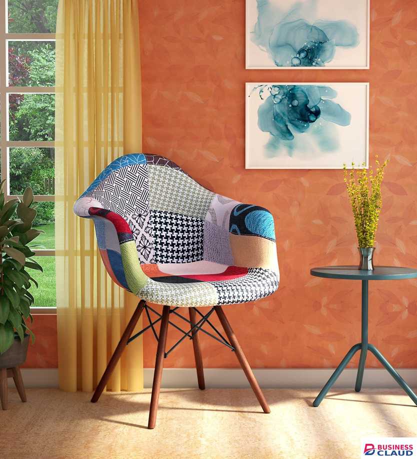 Arm Rest Patch Work Chair (Eames) - Furniture Mart