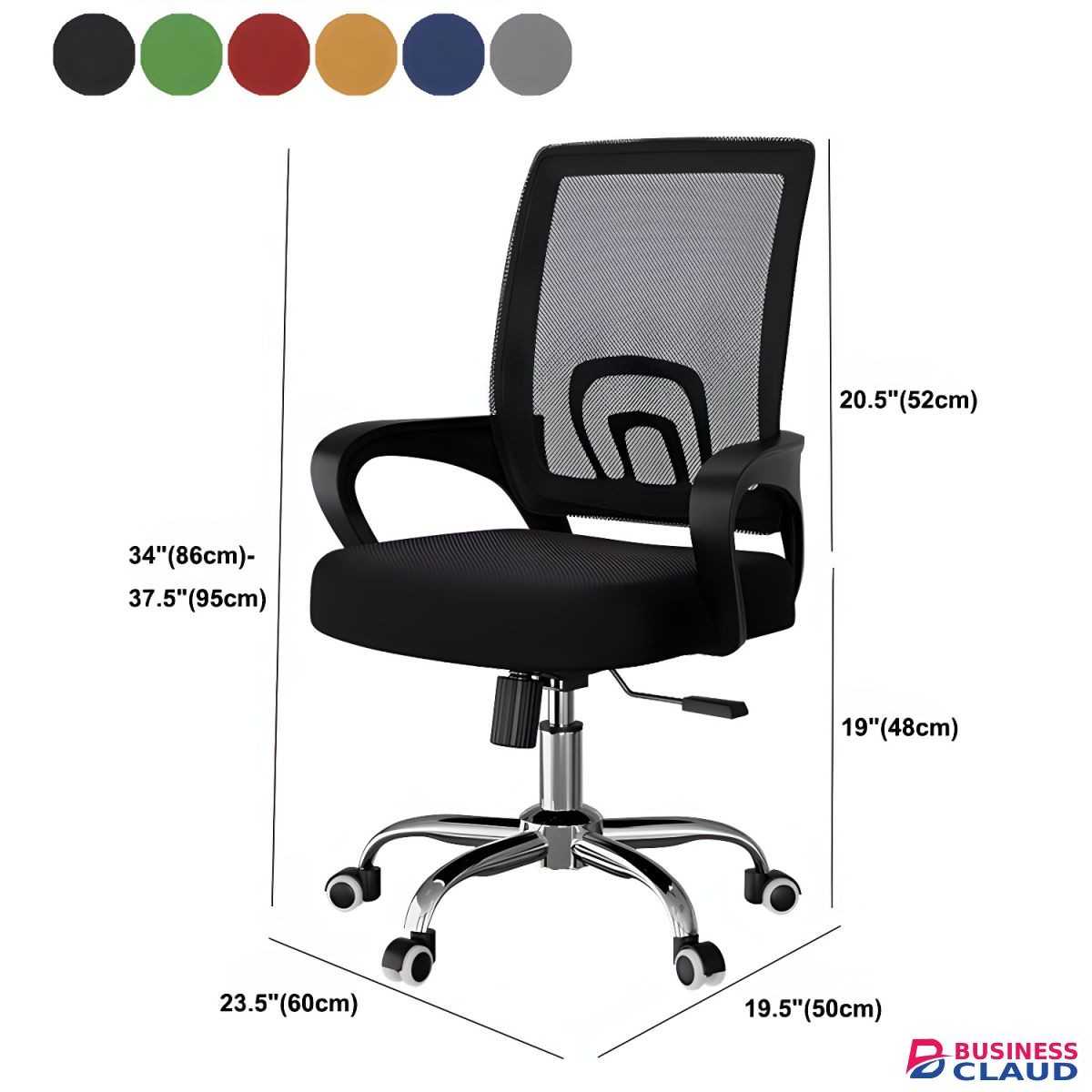 Mid Back Steel Base Office Chair - Furniture Mart