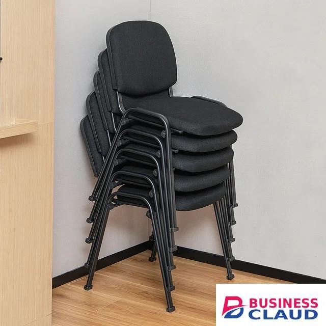 Stackable Guest Chairs with Upholstered Back - Furniture Mart