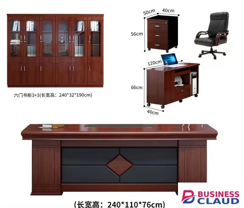 1800mm office executive table with side drawers - Furniture Mart