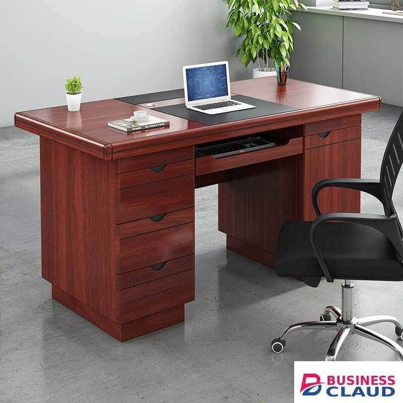 Executive Office Table with Drawers - Furniture Mart