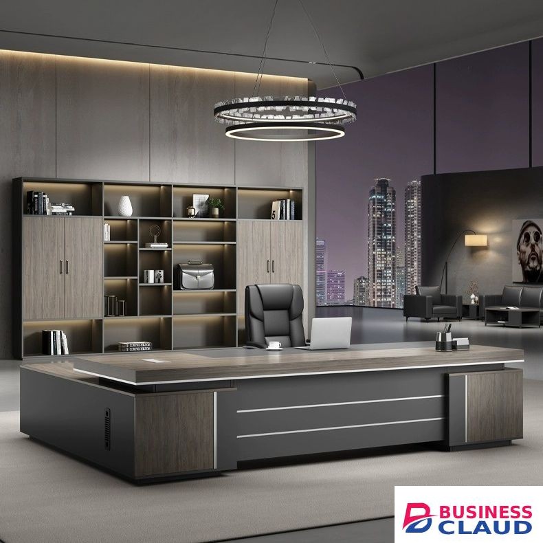 L-shaped 180cm executive desk - Furniture Mart