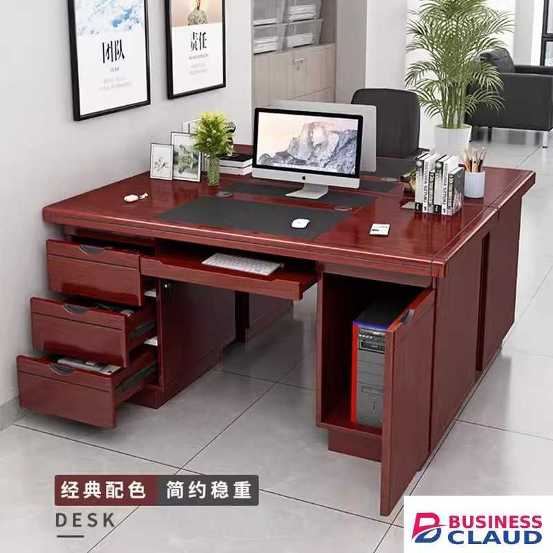 Office Desk with Lockable Drawers - Furniture Mart