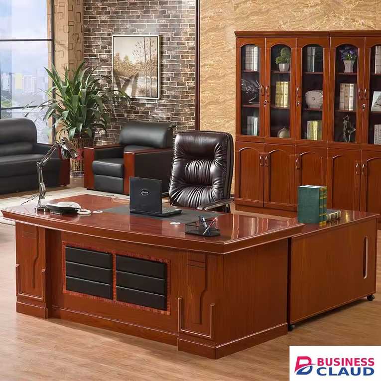 wooden veneer table design- 1.8 meters - Furniture Mart