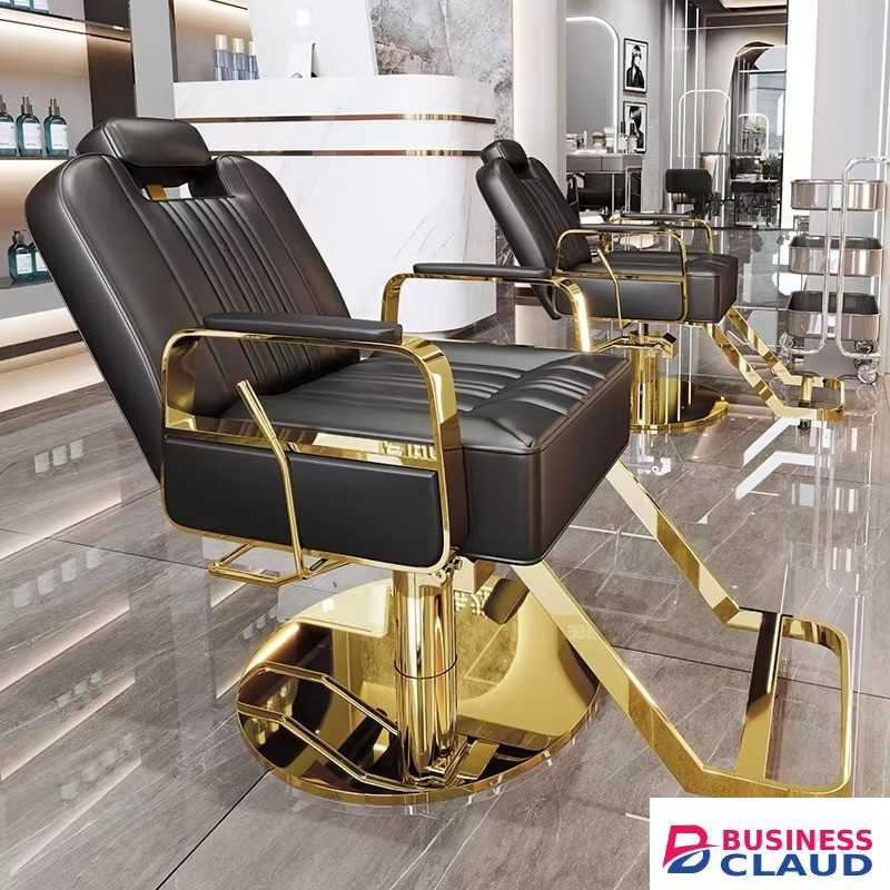 Reclining Modern Barber Shop Chair barber Chairs luxury Gold