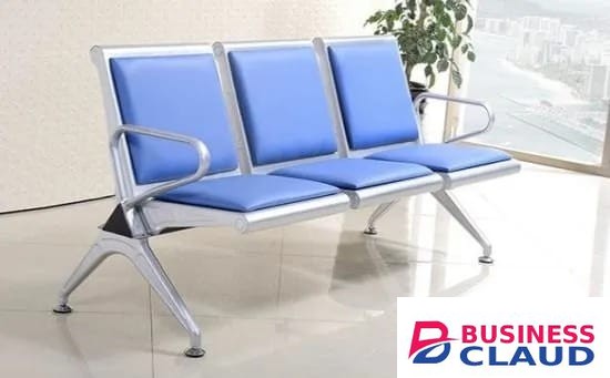 Blue Reception Bench