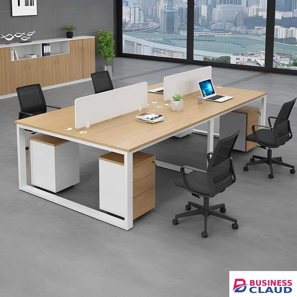 Modern 4-Seater Office Workstation