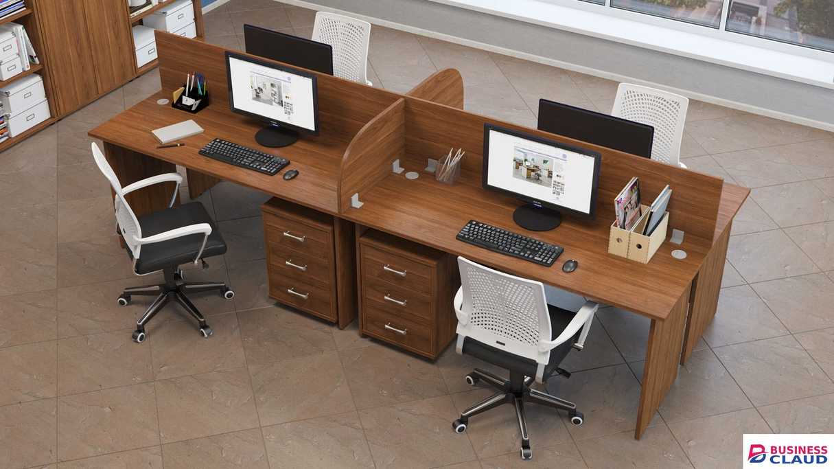 Modular four-seater workstation