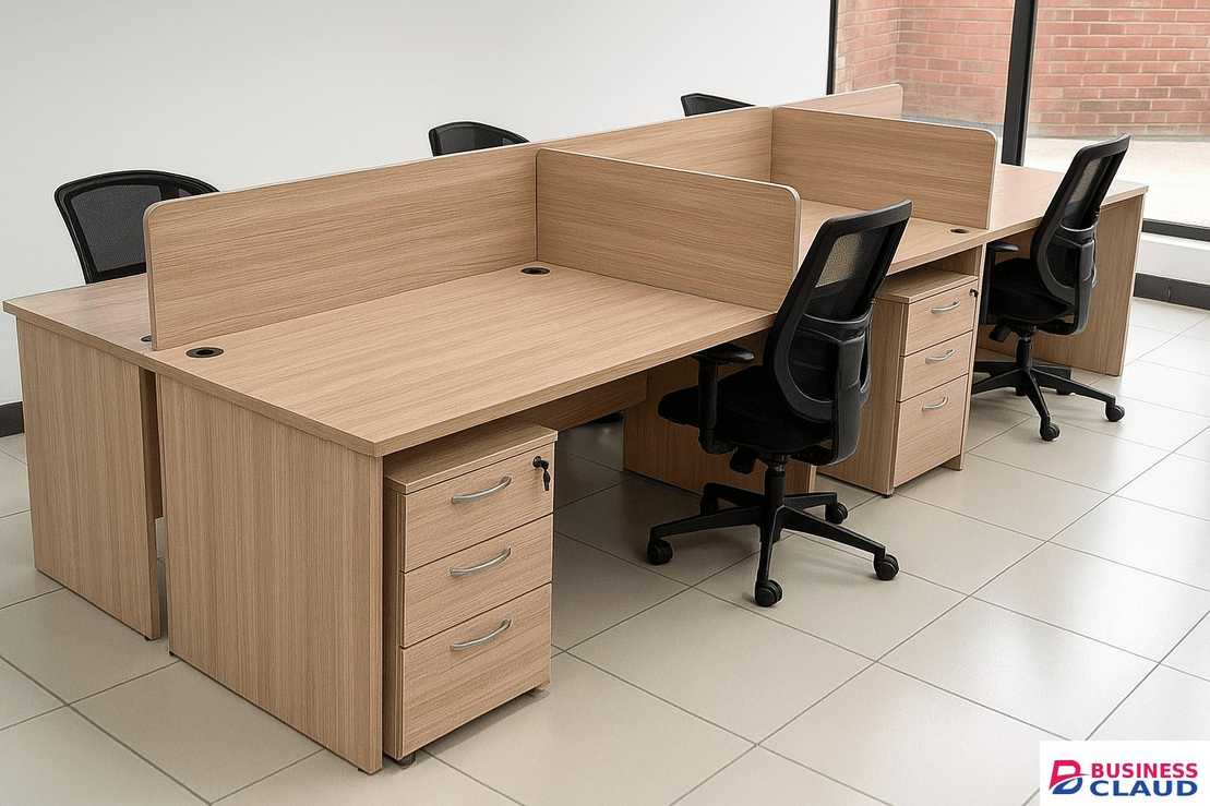 6-Seater Wooden Office Workstation