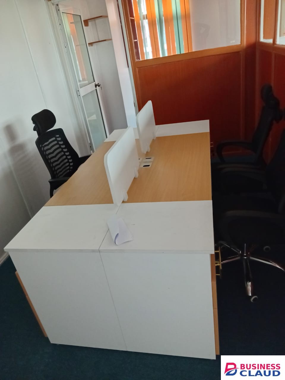 4-Person Wooden Workstation