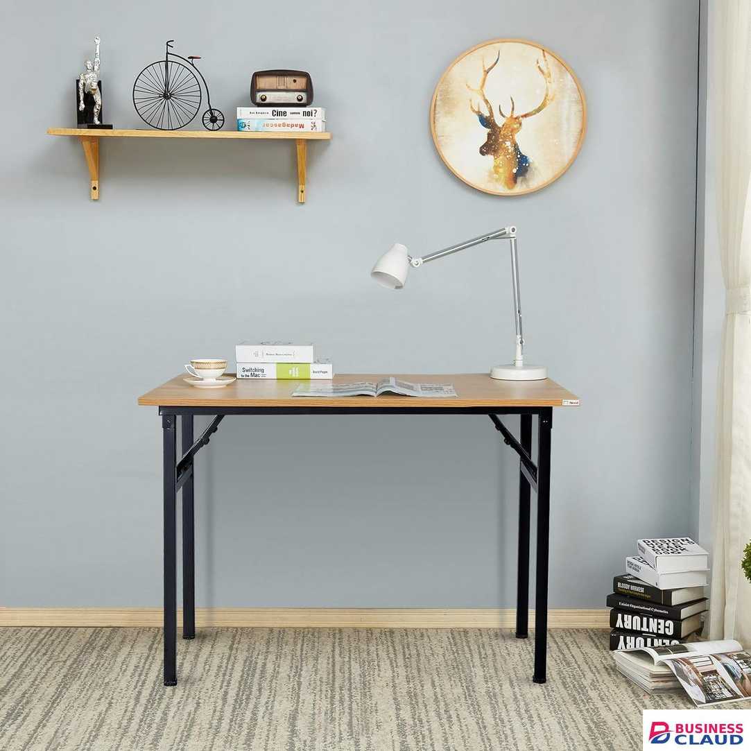 Wooden Desk With Metallic Legs