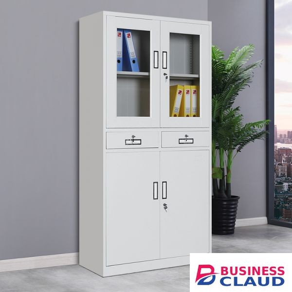 Half Glass Steel Filing Cabinet