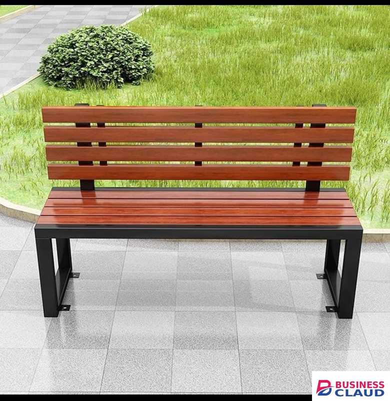Outdoor Wooden & Metal Bench