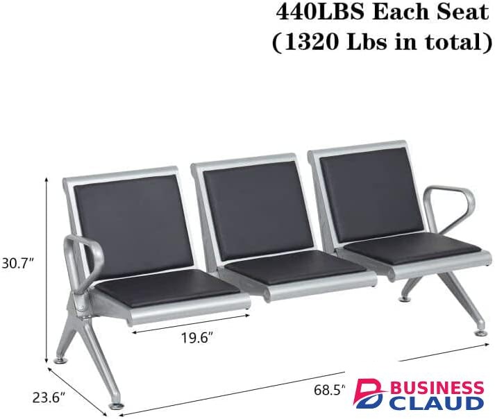 3-link Heavyduty Padded Waiting Bench