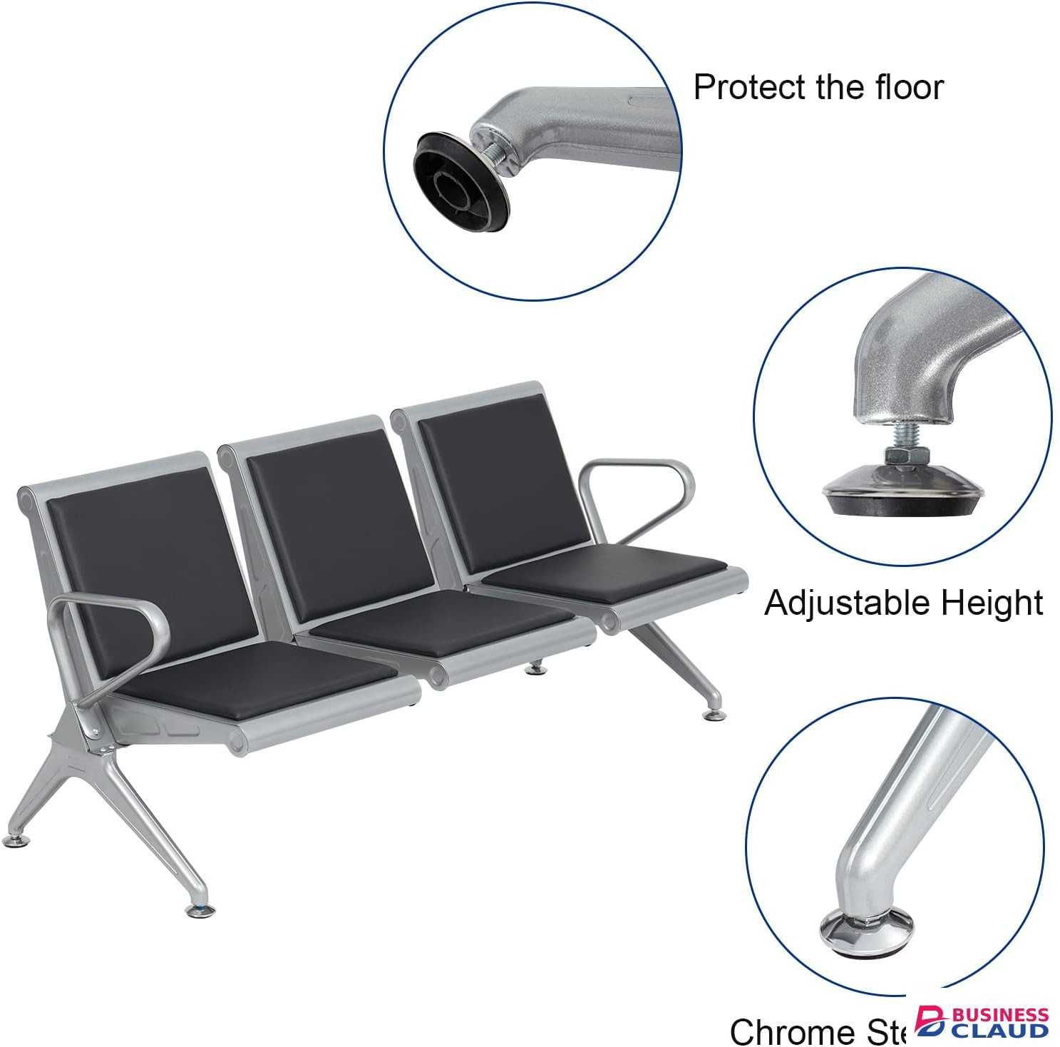 3-link Padded Heavyduty Waiting Bench