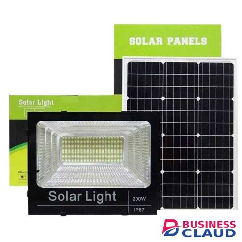 Solar Light 200 Watt Solar Outdoor Floodlight With An Inbuilt Battery Comes With A Solar Panel