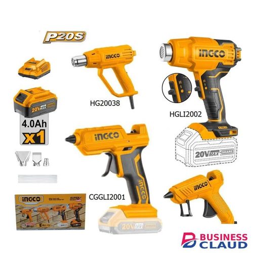 INGCO Heat gun and glue gun combo kit 20V