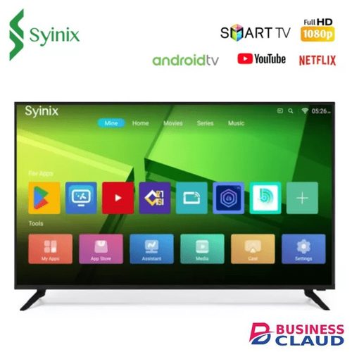Syinix 43 Inch 43S65 Smart TV in Hd-led-tv-app-store-access-inbuilt-free-to-air-decoder-free-tv-guard-wall-bracket-flash-disk