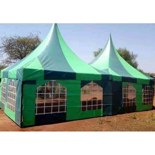 High peak 100-Seater Tent Green and Black Color Mix