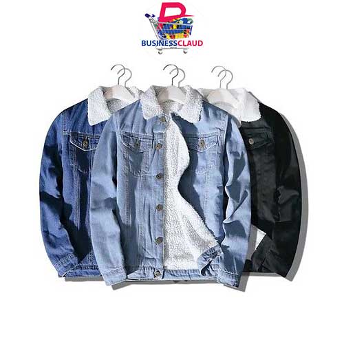 sherpa lined denim jacket men's