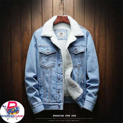 sherpa lined denim jacket men's