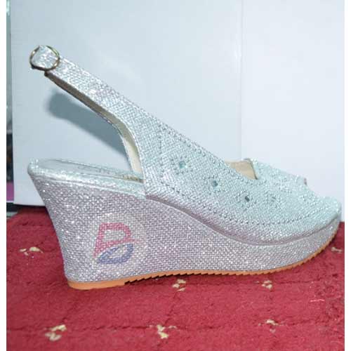 JN silver wedge shoe - silver wedges for wedding - official sandals
