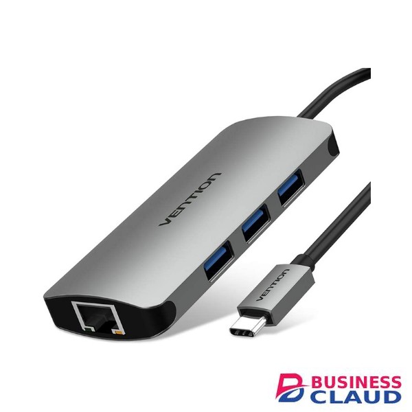 VENTION TYPE C TO 3 PORTS USB3.0 HUB WITH GIGABIT ETHERNET ADAPTER