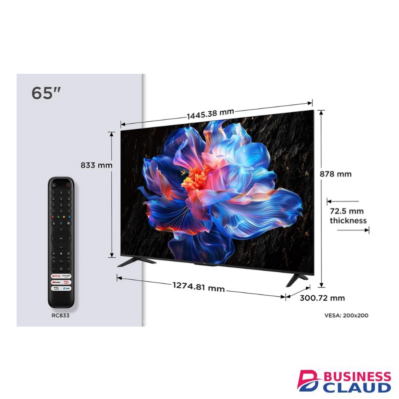 TCL 65 Inch 4K Google Smart TV, Voice Control, Model 65V6C