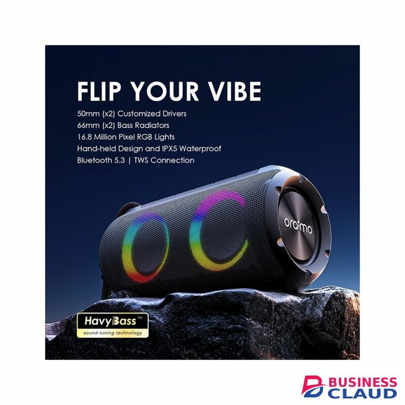 Oraimo Rover RGB Lights Bluetooth 5.3 Portable IPX5 Wireless Speaker