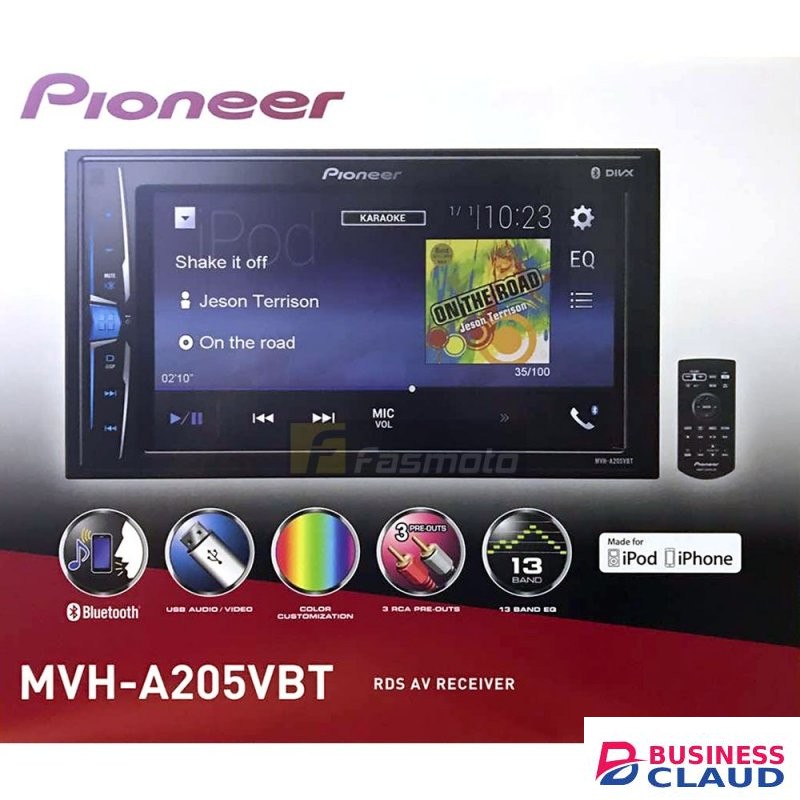 Pioneer MVH-A205VBT 6.2" Double DIN Bluetooth USB IPhone Control (NO DVD/CD)