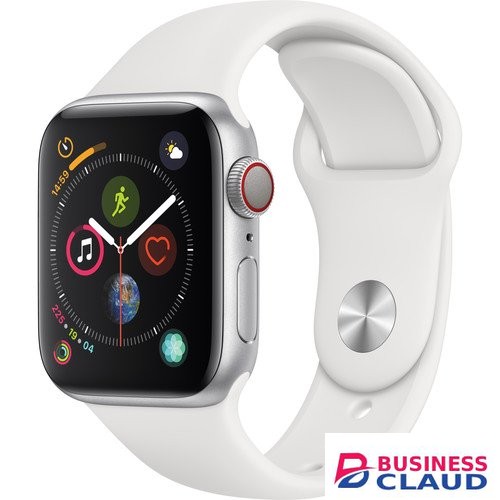 Apple Watch Series 4 (GPS Only, 40mm, Silver Aluminum, White Sport Band)