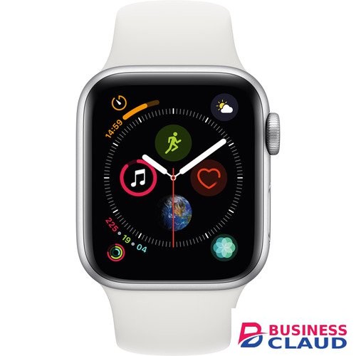 Apple Watch Series 4 (GPS Only, 40mm, Silver Aluminum, White Sport Band)